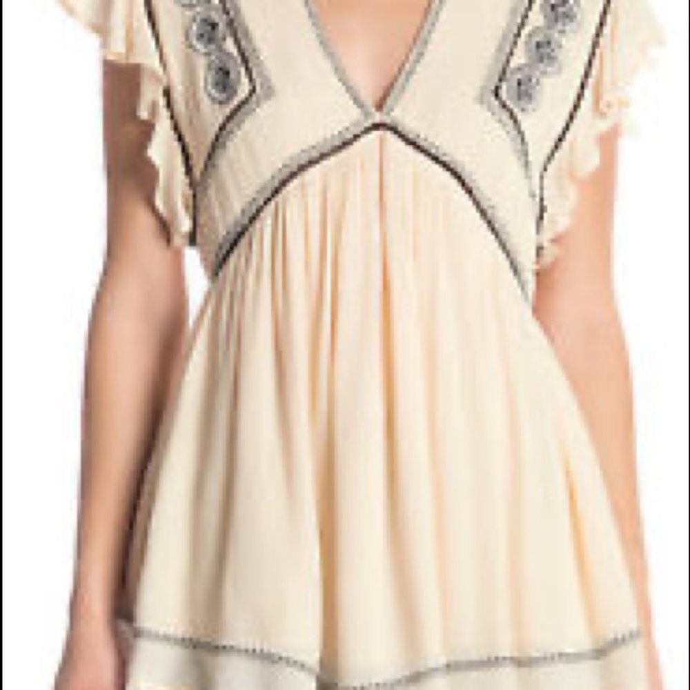 Free people cream tunic blouse - Picture 2 of 6